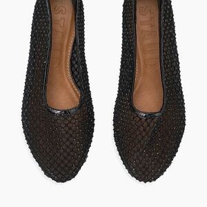 BRAND NEW IN BOX STAUD Alba Leather Ballet Flats Mesh Crystal